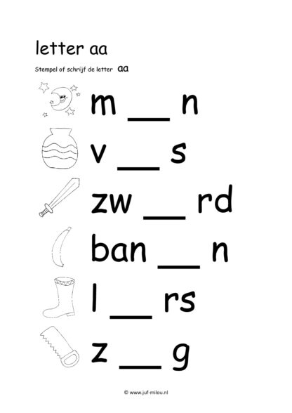 Leren lezen letter aa - Afbeelding 2
