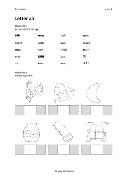 Leren lezen letter aa - Afbeelding 5