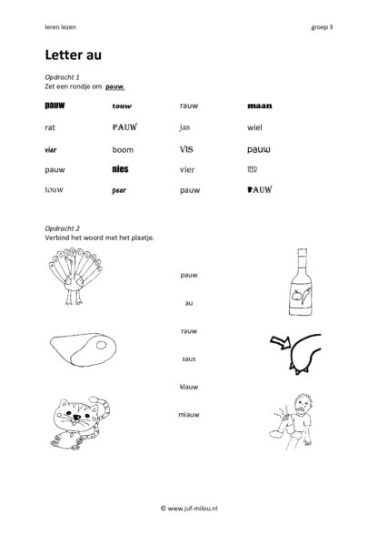 Leren lezen letter au - Afbeelding 6