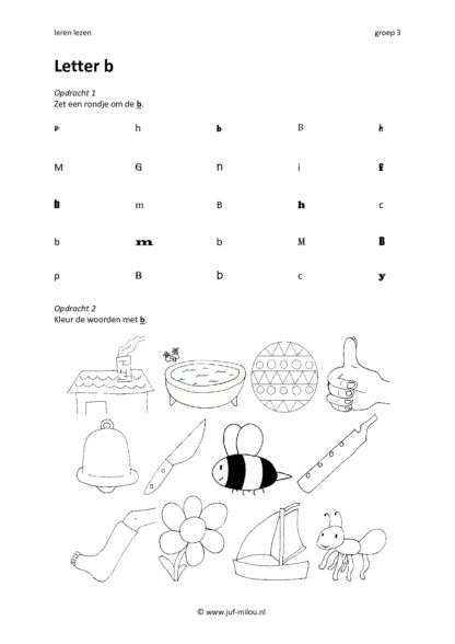 Leren lezen letter b - Afbeelding 3