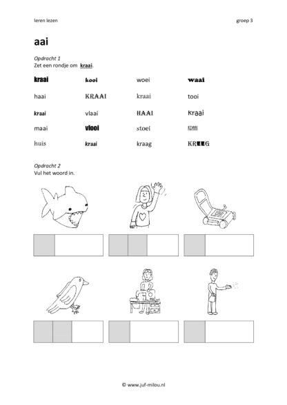 Leren lezen combinatieboekje aai ooi oei - Afbeelding 2