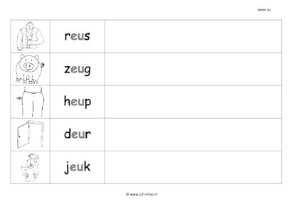 Leren lezen combinatieboekje eu ie l ou uu - Afbeelding 2