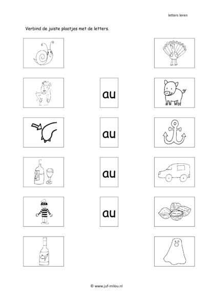 Leren lezen combinatieboekje g au ui f ei - Afbeelding 3