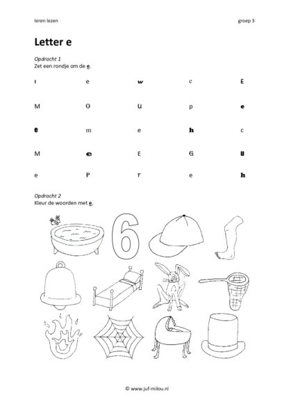 Leren lezen letter e - Afbeelding 3