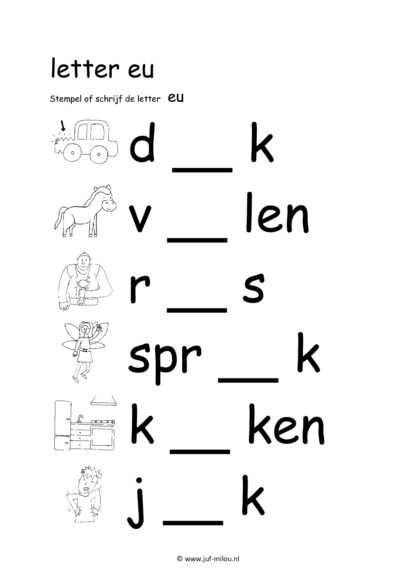 Leren lezen letter eu - Afbeelding 2