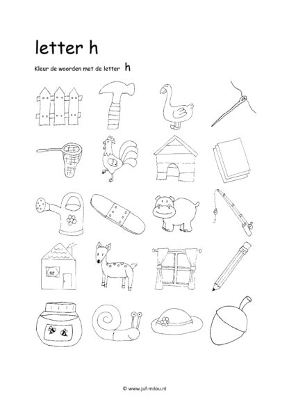 Leren lezen letter h - Afbeelding 2