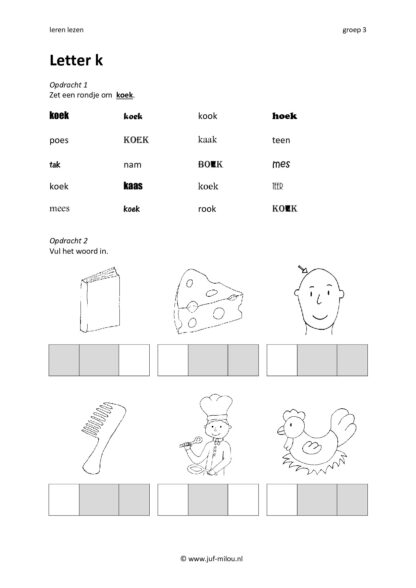 Leren lezen letter k - Afbeelding 6