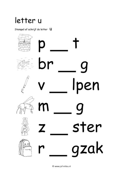 Leren lezen letter u - Afbeelding 2