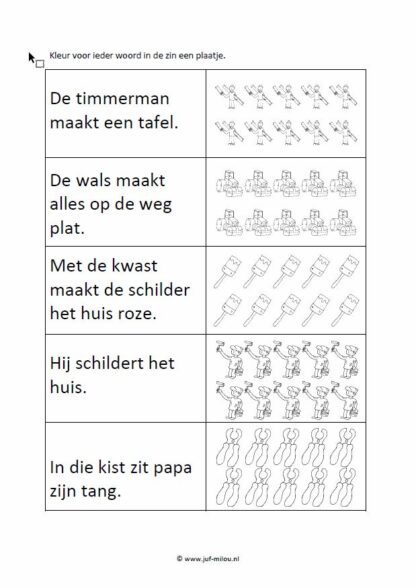 Bouwvakker - 14 Taalwerkbladen - Afbeelding 3