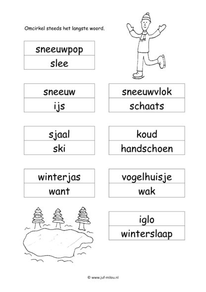 Winter - 20 Taalwerkbladen - Afbeelding 3