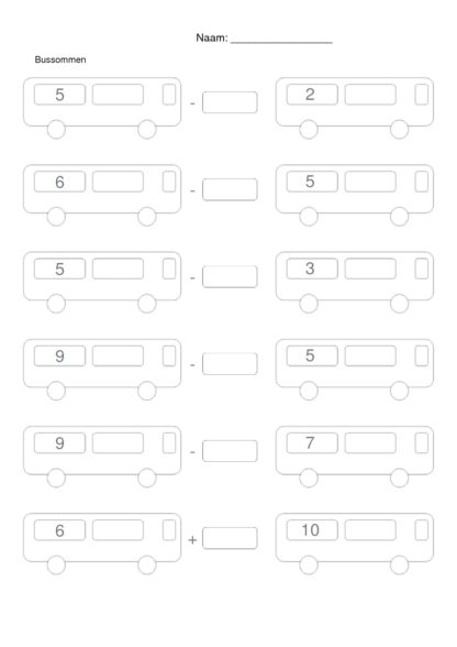 Bussommen erbij / eraf - hoeveel erbij / eraf - Afbeelding 3