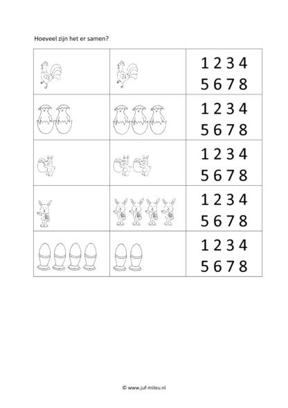 Pasen - 20 Rekenwerkbladen - Afbeelding 3