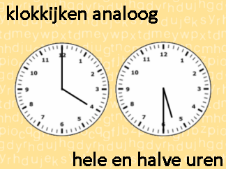 Klokkijken halve en hele uren analoog naar geschreven