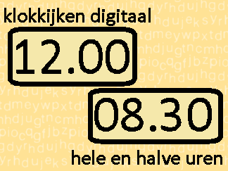 Klokkijken halve en hele uren digitaal naar geschreven