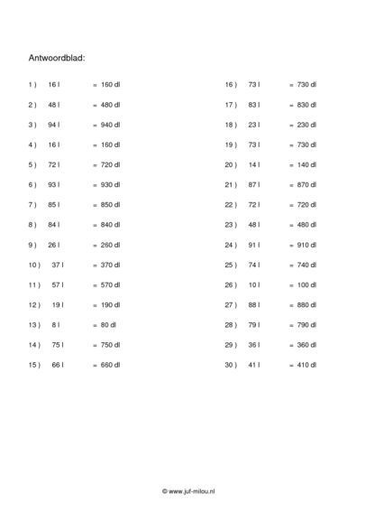 Inhoudsmaten alles van kl t/m ml - Afbeelding 3