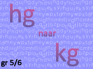 Gewichtsmaten hg naar kg
