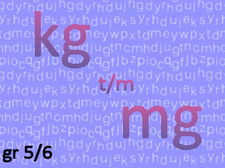 Gewichtsmaten kg t/m mg