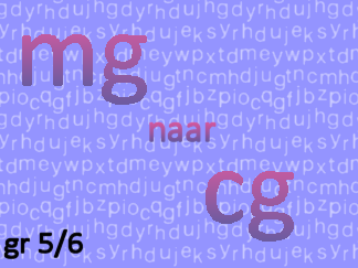 Gewichtsmaten mg naar cg