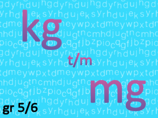 Gewichtsmaten kg t/m mg