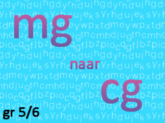Gewichtsmaten mg naar cg