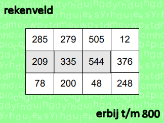 Rekenveld + t/m 800