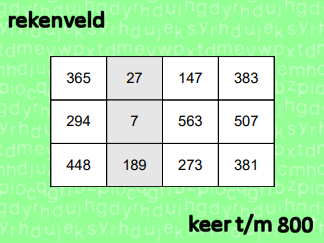 Rekenveld x t/m 800