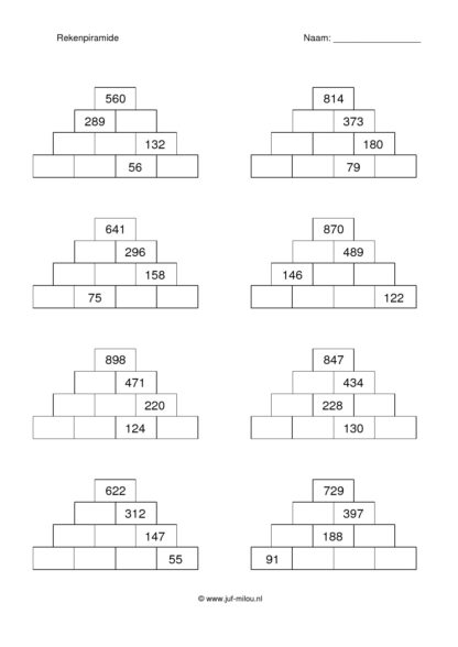 Rekenpiramides t/m 1000 - Afbeelding 2