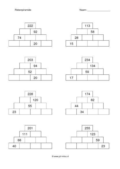 Rekenpiramides t/m 250 - Afbeelding 3