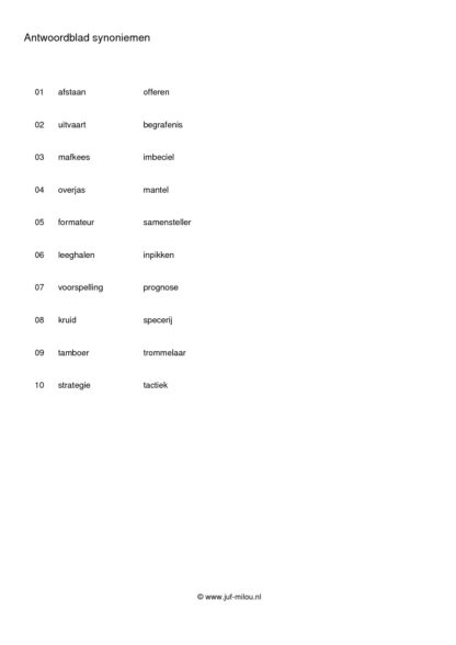 Synoniemen niveau 2 - Afbeelding 6