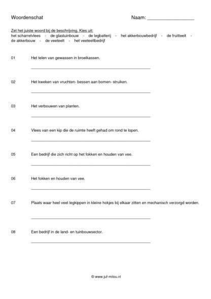 Woordenschat boerderij - Afbeelding 3