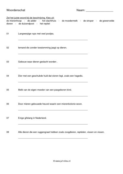 Woordenschat dieren - Afbeelding 3