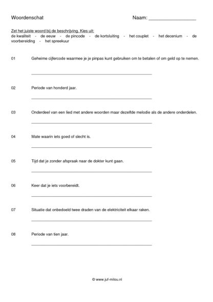 Woordenschat overig - Afbeelding 3
