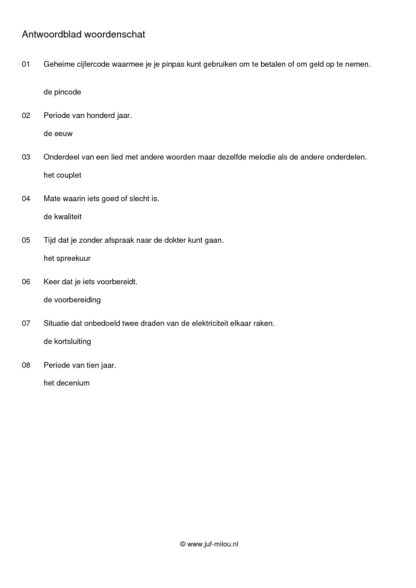 Woordenschat overig - Afbeelding 4