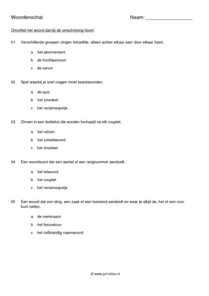 Woordenschat overig - Afbeelding 5