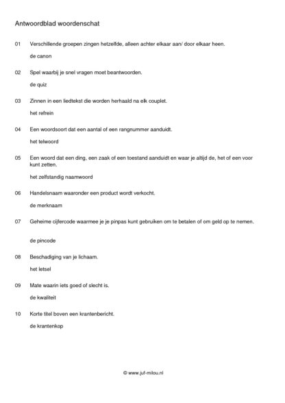 Woordenschat overig - Afbeelding 6