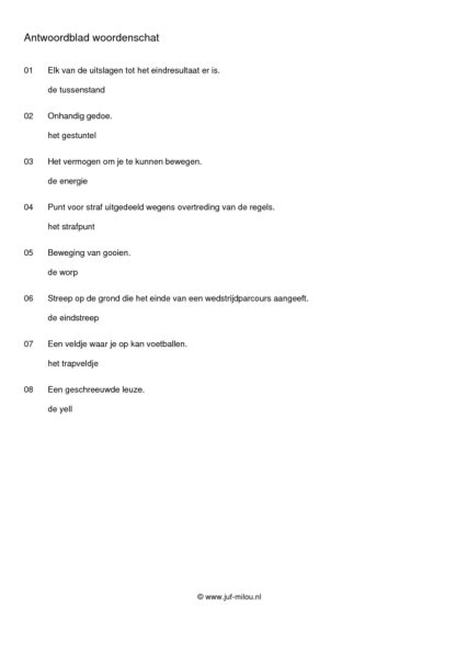 Woordenschat sport - Afbeelding 4