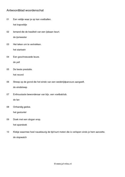 Woordenschat sport - Afbeelding 6