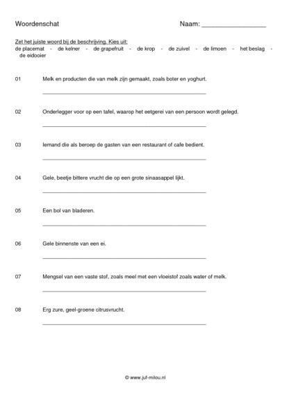 Woordenschat voeding - Afbeelding 3