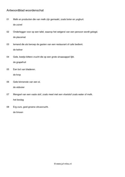 Woordenschat voeding - Afbeelding 4
