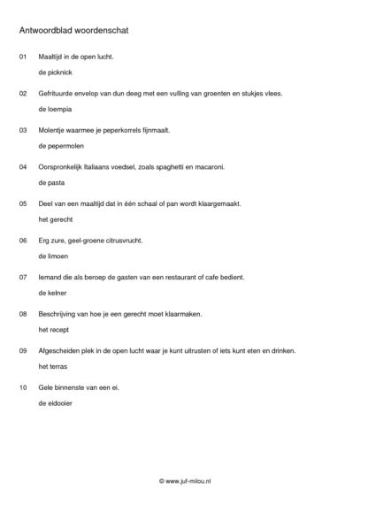 Woordenschat voeding - Afbeelding 6