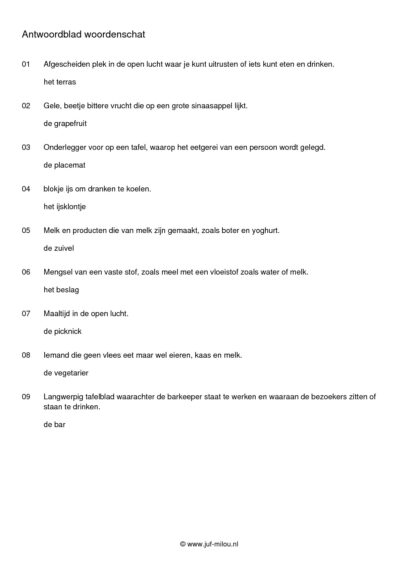 Woordenschat voeding - Afbeelding 2