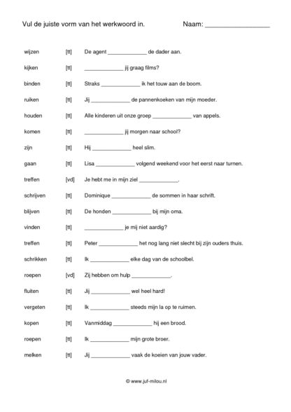Werkwoordspelling alle sets - Afbeelding 3