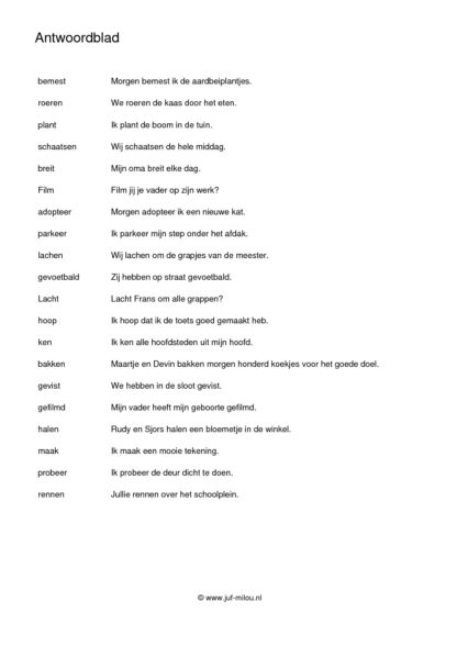 Werkwoordspelling alle sets - Afbeelding 5