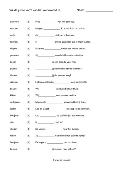 Werkwoordspelling alle sets - Afbeelding 4