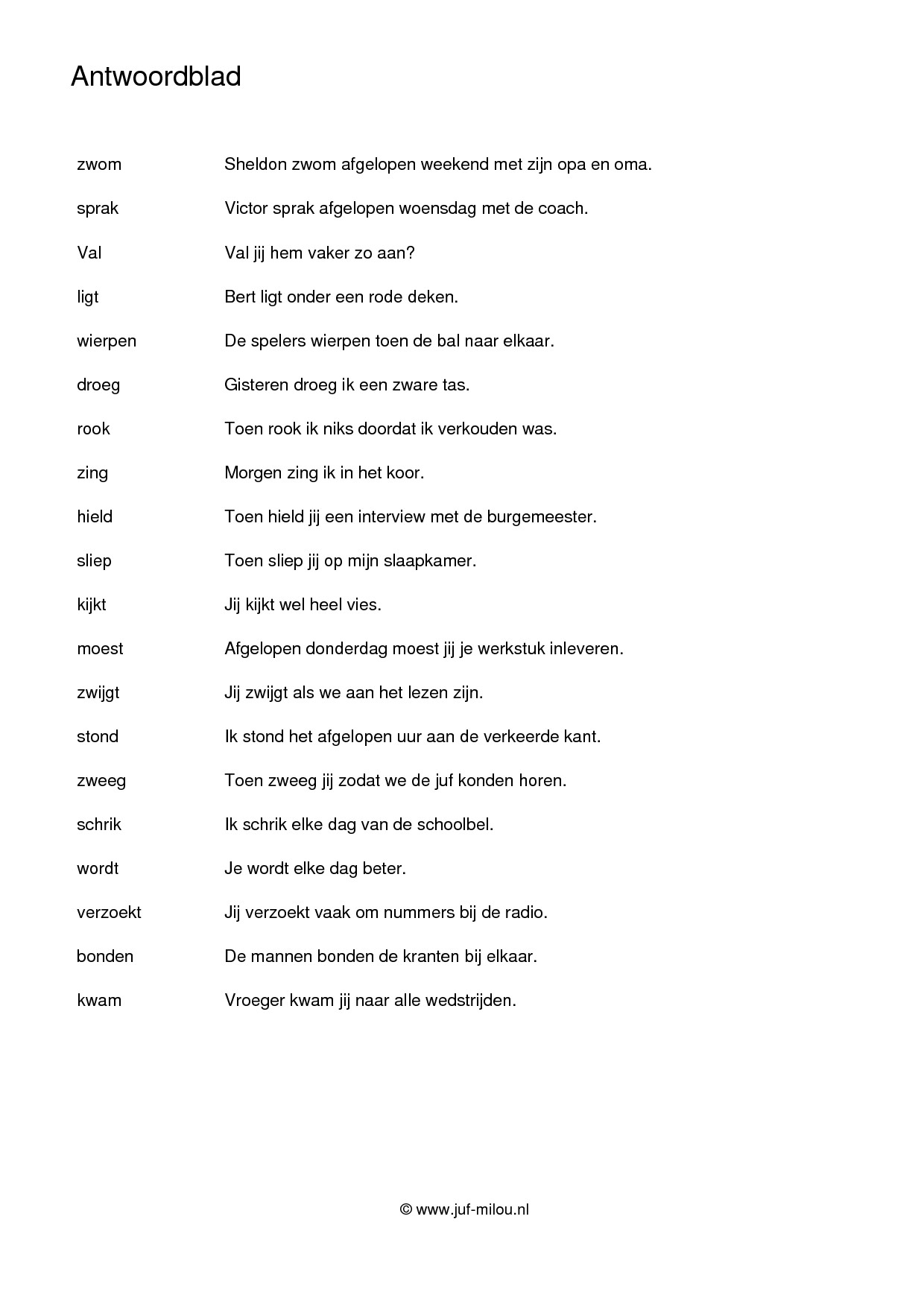 Werkwoordspelling tt-vt sw ik-jij-hij-wij - Afbeelding 2