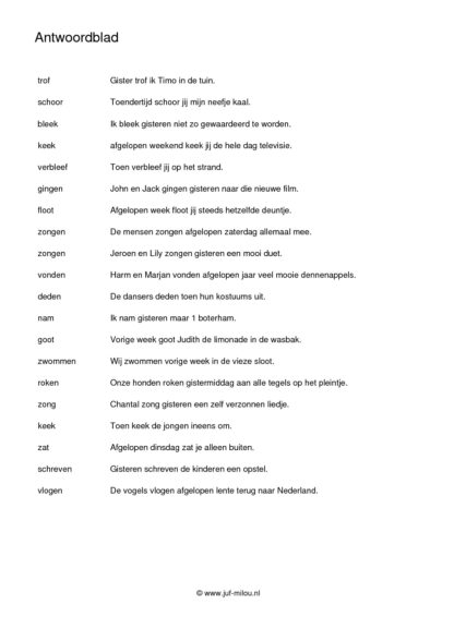 Werkwoordspelling vt sw ik-jij-hij-wij - Afbeelding 2