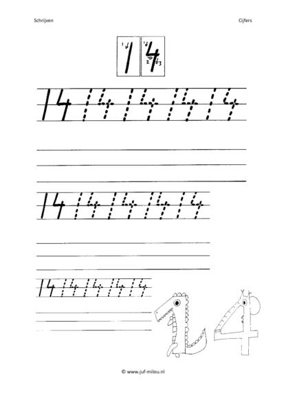 Schrijven - cijfers 0 tm 19 - Afbeelding 4