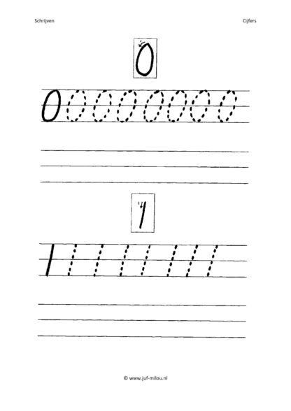 Schrijven - cijfers 0 tm 9 - Afbeelding 2