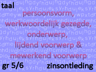 Zinsontleding - pv, wwg, ond, lv, mv