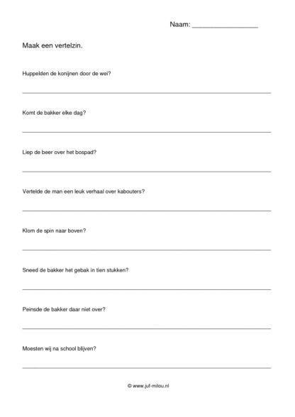 Taal - vertel, vraag en kern van de zinnen - Afbeelding 3